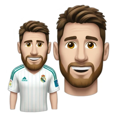 Messi avec maillot real madrid sticker