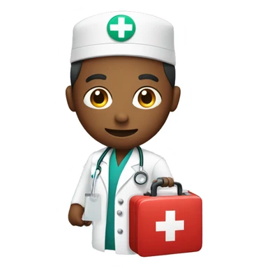 doctor holding first aid kit sticker