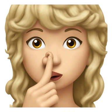 Taylor swift as the shh emoji  sticker