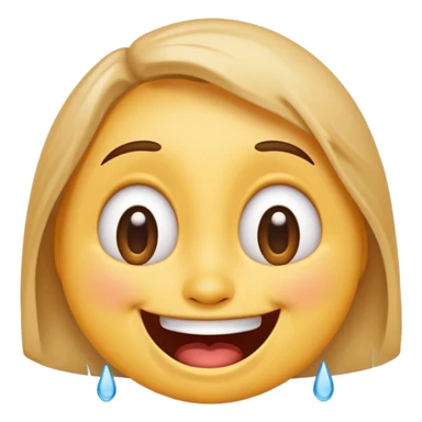 Emoji, laughing face with tears of joy, wide smile, big eyes sticker
