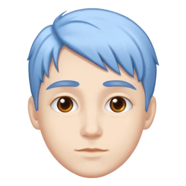 He was born with fair skin and slightly  white and blue hair. sticker