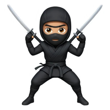 Black Ninja emoji with MB written on it sticker