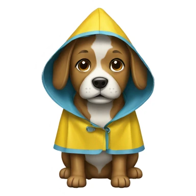Dog with raincoat  sticker