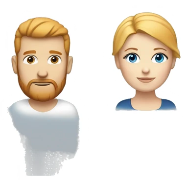 Couple white man with ginger hair and beard and a white woman with blonde hair and blue eyes  sticker