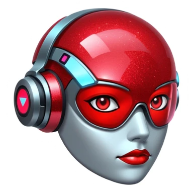 red glitter cyberpunk sticker