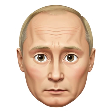 Vladimir Putin, Russian president, with stern expression sticker