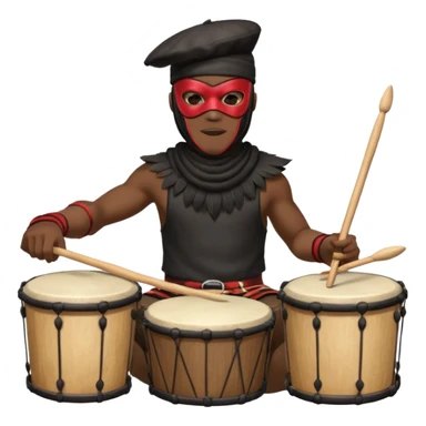 Masked Festival Drummer black man sticker