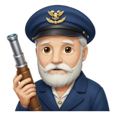 old sailor with a white beard and a telescope sticker