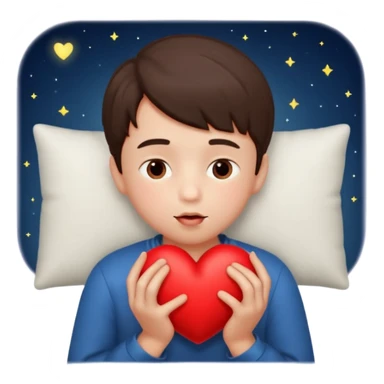 Boy kissing a heart Goodnight  sticker