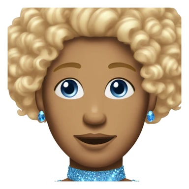 drag queen with red beard and curly blonde highlighted hair with a sparkly top and light chest hair and blue eyes  sticker