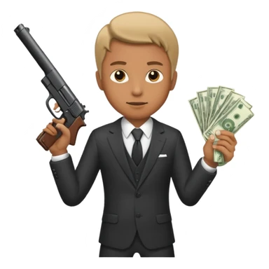 Mafia holding gun and money sticker