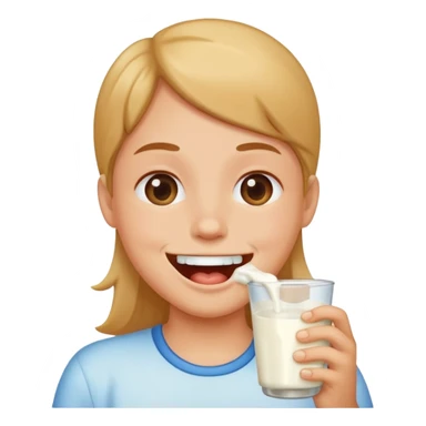Drooling with milk on mouth sticker