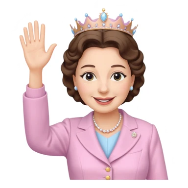 Queen Elizabeth waves in pastel clothes sticker