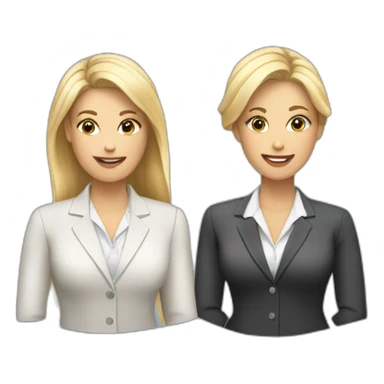 two white business women talking sticker