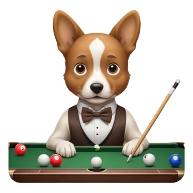 dog playing billiards sticker