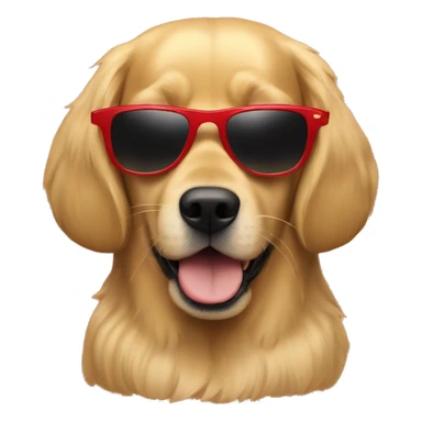 Golden retreiver with red sunglasses sticker