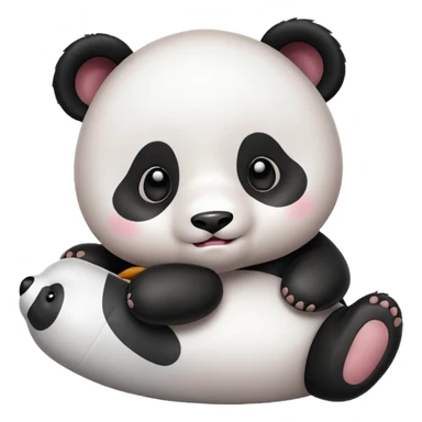 baby panda rolling  sticker