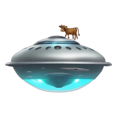 ufo saucer abducting a cow sticker