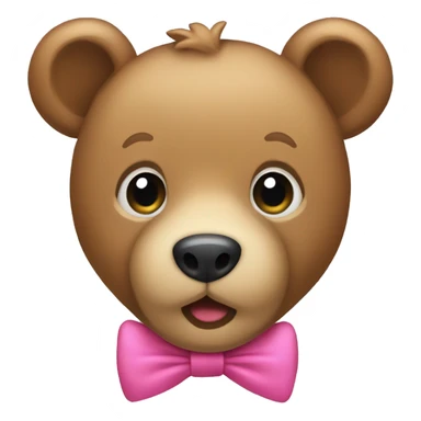 Light brown teddy bear with a pink bowtie sticker