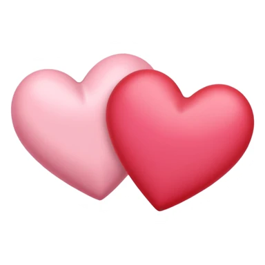 one pink heart  and one red heart emoji with subtle sakura petal texture sticker
