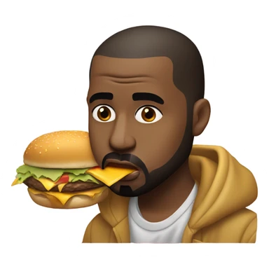 Kanye west eating a cheeseburger sticker