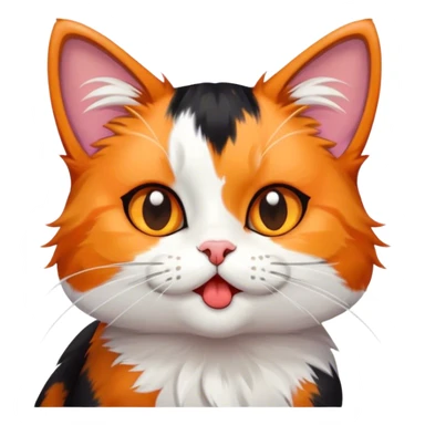 calico cat blowing a kiss sticker