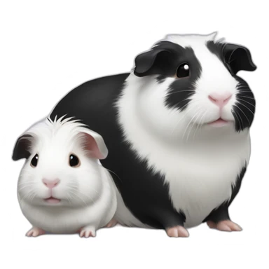 Guinea pig white and black with baby guinea pig sticker