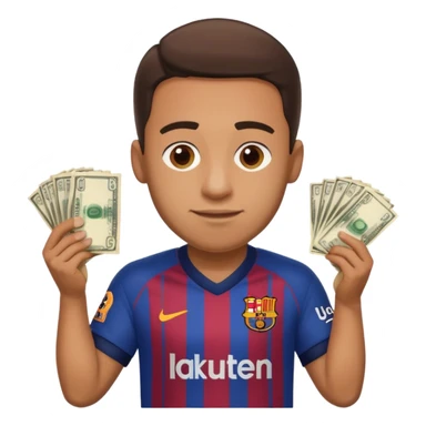 A Fc Barcelona player bribing a match official sticker