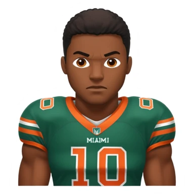 black football player for the university of miami wearing number 10 sticker
