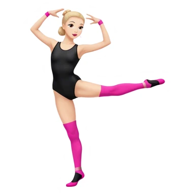 sport stretch dancer in black leotards and pink socks who talk sticker