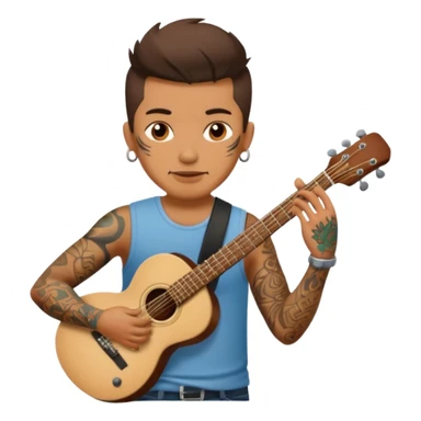 tatooed guitarist sticker