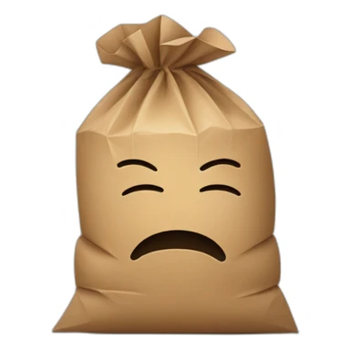 a person hiding their head in a paper bag full of shame sticker