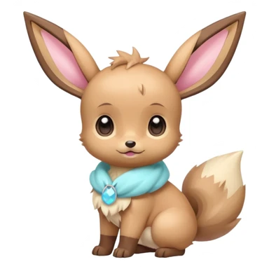 Kawaii Shiny Colorful Pastel Baby Innocent Chibi Kawaii Cute Adorable Eevee Full Body sticker