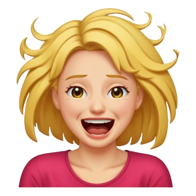 Laugh crying ripping hair out female sticker