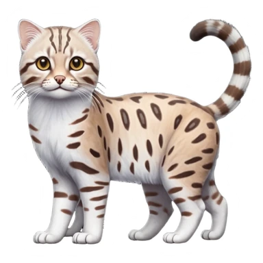 Realistic albino albinism colorful shiny glossy smooth whitish pastel dusky dark gloomy wild natural elegant lifelike Pallas-cat-ocicat-ocelot-Rusty-spotted-cat-fusion-hybrid-animal-creature, full body, hyper-realism sticker