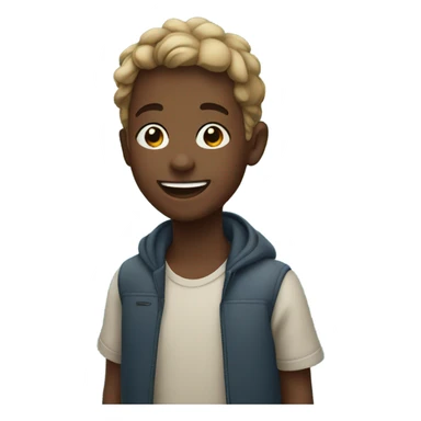 smiling boy outdoors by water sticker