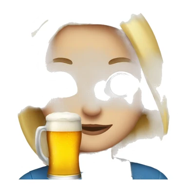 Blondes girl with a beer sticker