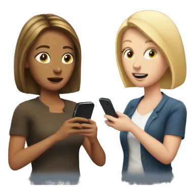 white woman showing her phone to another white woman sticker