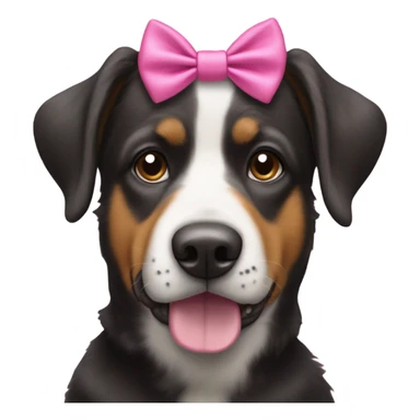 Bernie’s Mountain dog with pink bows in her ears  sticker