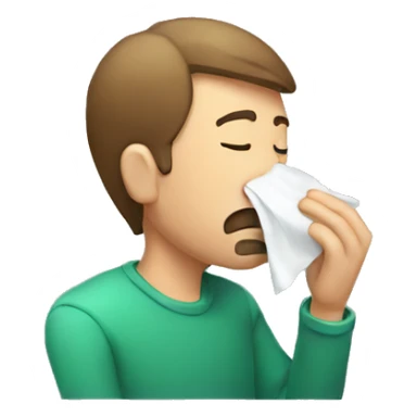 person blowing his nose sticker