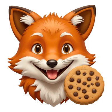 lachender Fuchs mit Keksen sticker