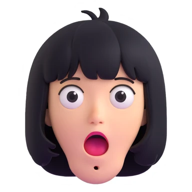 shocked face with a wig sticker