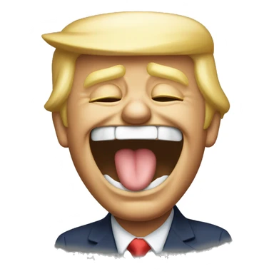 Donald trump laughing crying like laughing emoji  sticker