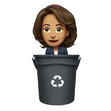 Kamala Harris riding a garbage can sticker