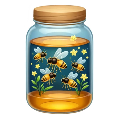 honey jar with trapped fireflies sticker