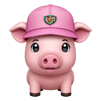Pig wearing a Gucci hat in Minecraft sticker
