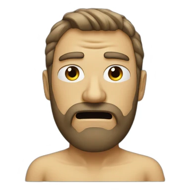Angry guy with beard and nose strip sticker