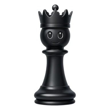 Apple emoji style black rook chess piece, castle-like, crenellated top sticker