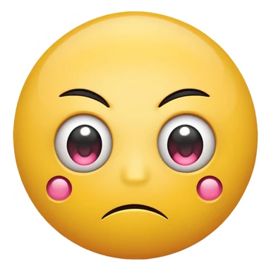 two emojis not happy stuck together no pink cheeks sticker