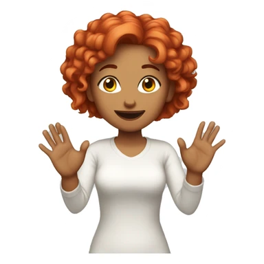 🤷‍♀️ woman throws up her hands, red hair, light skin, white background sticker